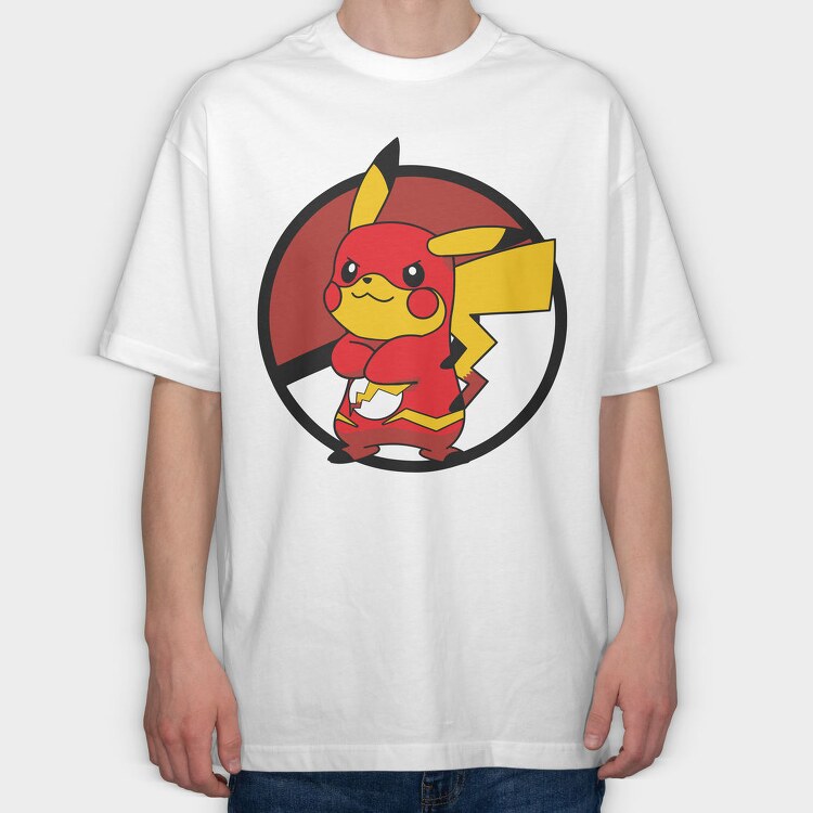Pikachu Flash, Tricou Oversize Barbati (Unisex)