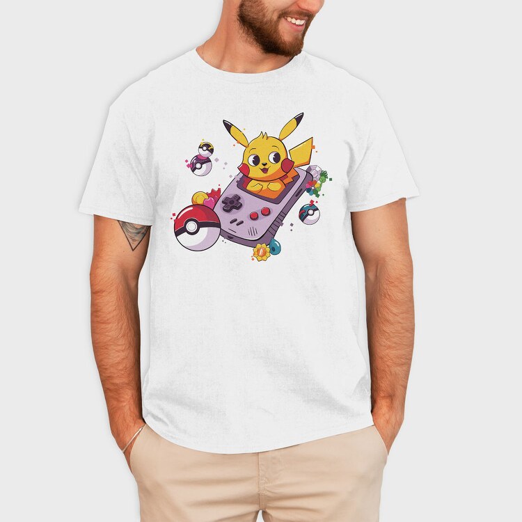Pikachu Gameboy, Tricou Barbati (Unisex)