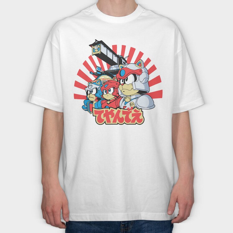 Megaman Trio, Tricou Oversize Barbati (Unisex)