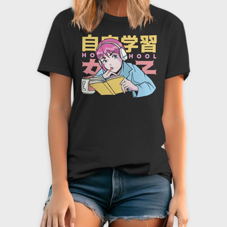 Self Study School Girl, Tricou Barbati (Unisex)