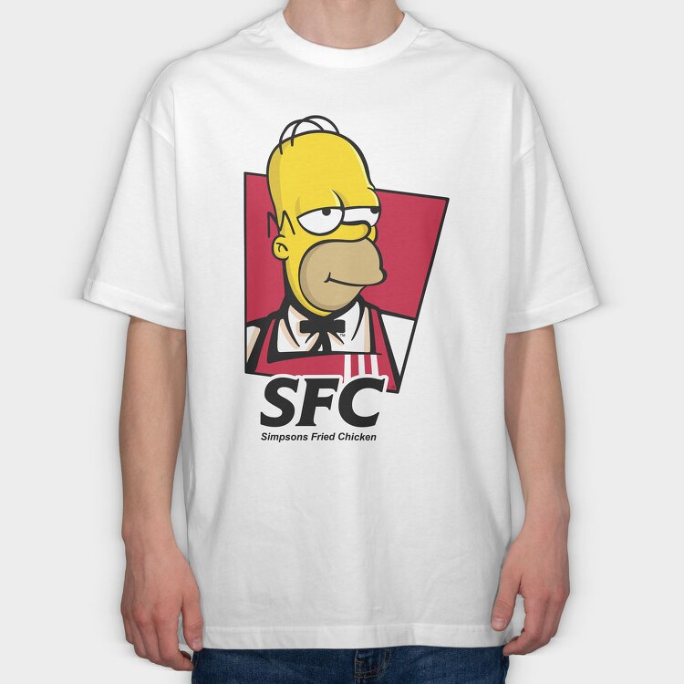 Simpsons Fried Chicken, Tricou Oversize Barbati (Unisex)