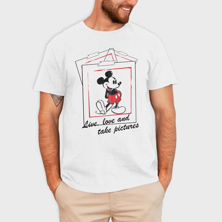 Mickey Live Love, Tricou Barbati (Unisex)