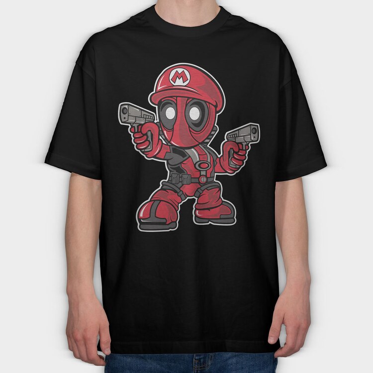 Deadpool Mario, Tricou Oversize Barbati (Unisex)