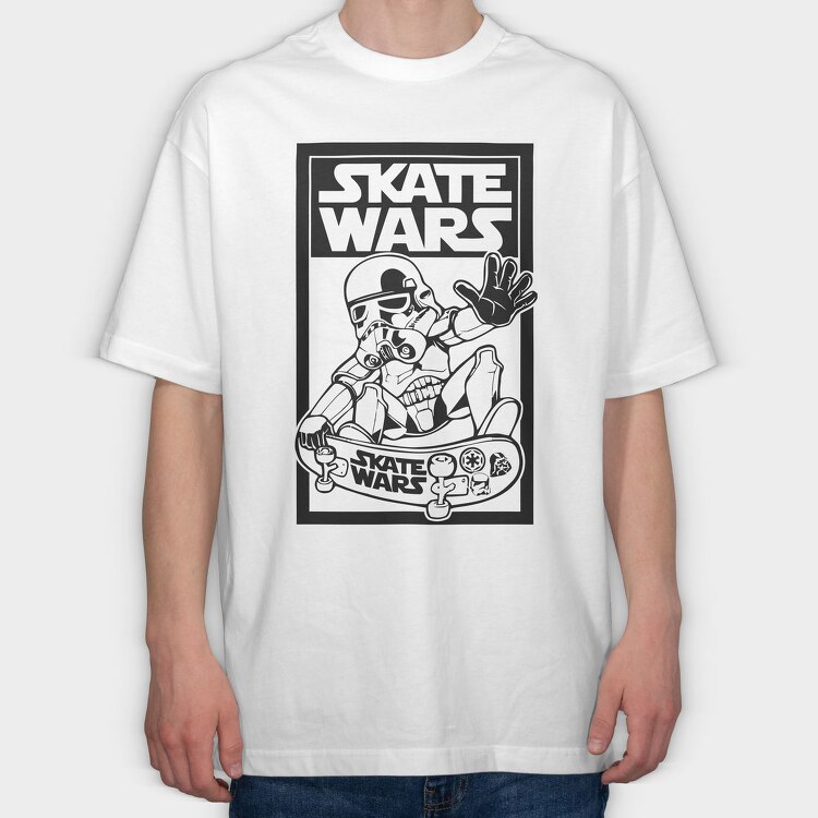 Skate Wars Stormtrooper, Tricou Oversize Barbati (Unisex)