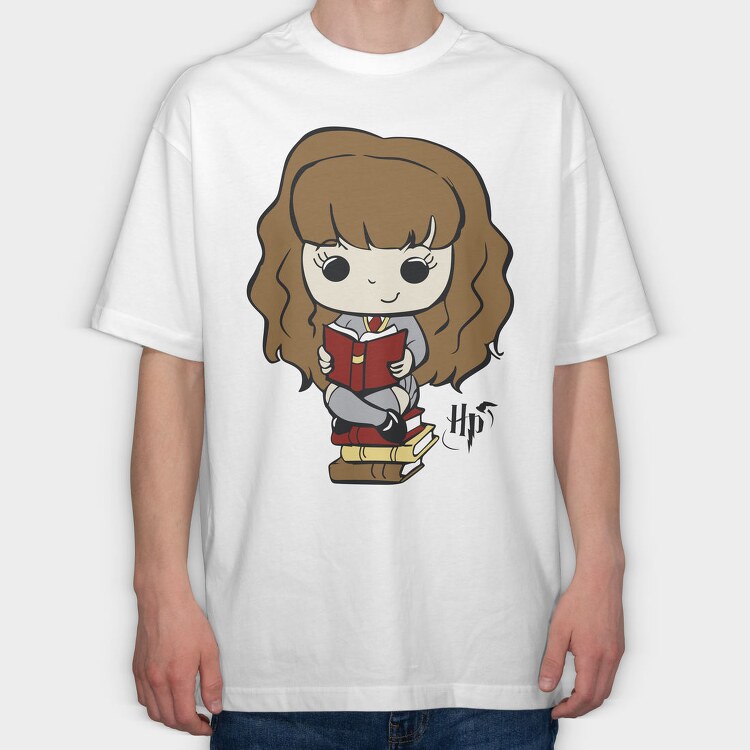 Hermione Reading Magic, Tricou Oversize Barbati (Unisex)