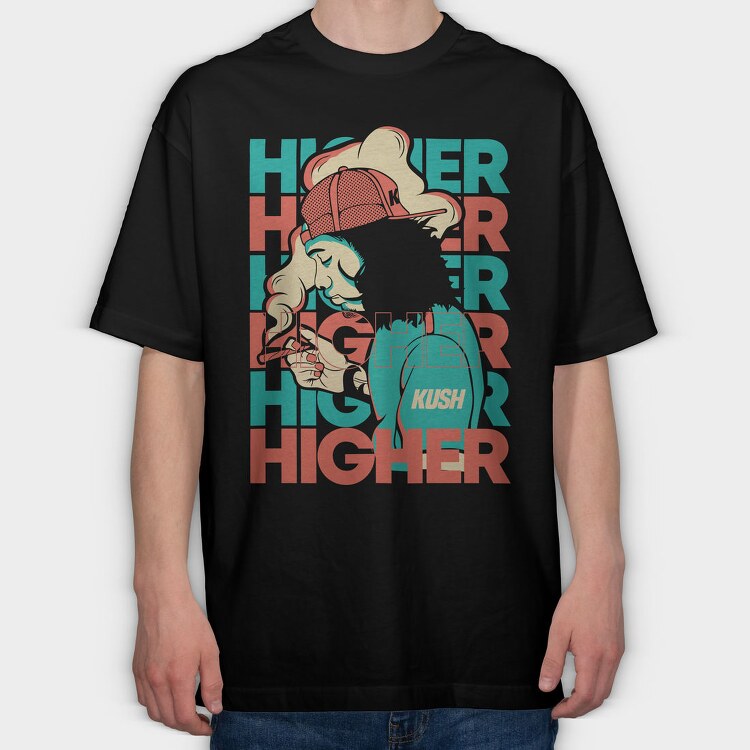 Higher Kush, Tricou Oversize Barbati (Unisex)