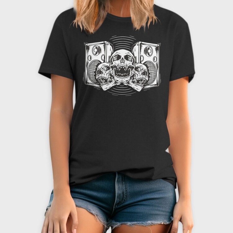 Skull Boombox, Tricou Barbati (Unisex)