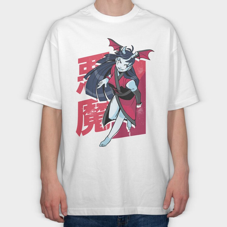 Demon Girl Manga, Tricou Oversize Barbati (Unisex)