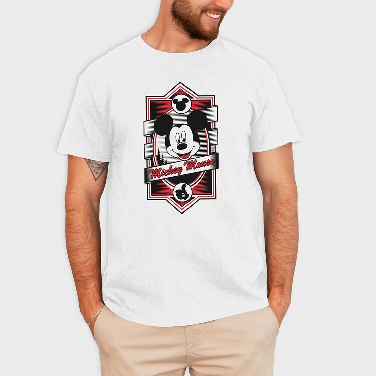 Mickey Mouse Emblem, Tricou Barbati (Unisex)