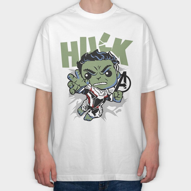 Hulk Avengers Chibi, Tricou Oversize Barbati (Unisex)