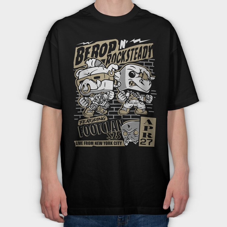 Berop Rocksteady Footclan, Tricou Oversize Barbati (Unisex)