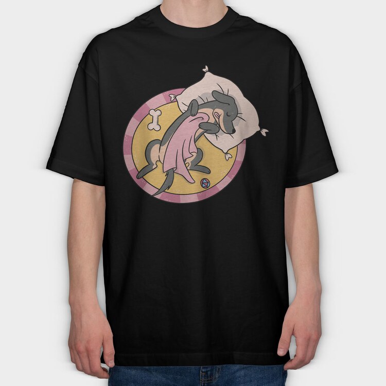 Dog Dream Bone, Tricou Oversize Barbati (Unisex)