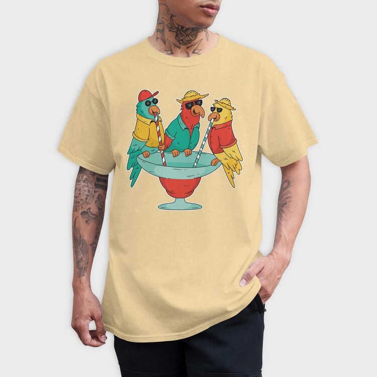 Parrots Drinking, Tricou Barbati (Unisex)