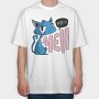 Blue Cat Meh, Tricou Oversize Barbati (Unisex)