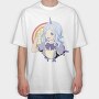 Unicorn Rainbow Girl, Tricou Oversize Barbati (Unisex)