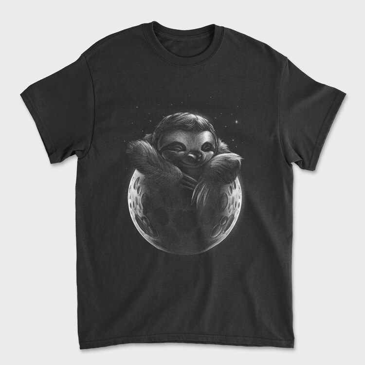 Sloth Moon Monochrome, Tricou Barbati (Unisex)