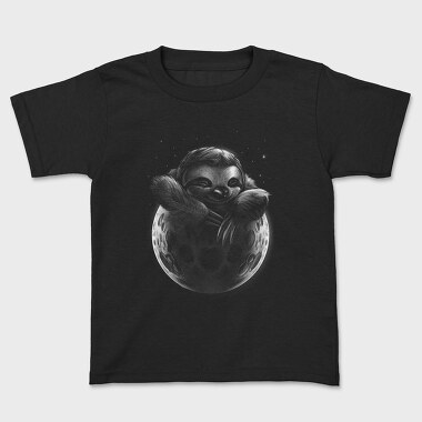 Tricou Copii, Sloth Moon Monochrome