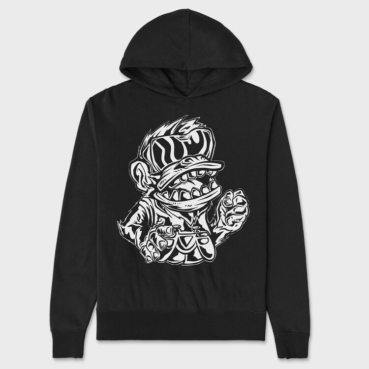 Angry Monkey Gamer, Hanorac Oversize Barbati (Unisex)