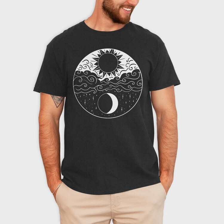 Moon And Sun, Tricou Barbati (Unisex)