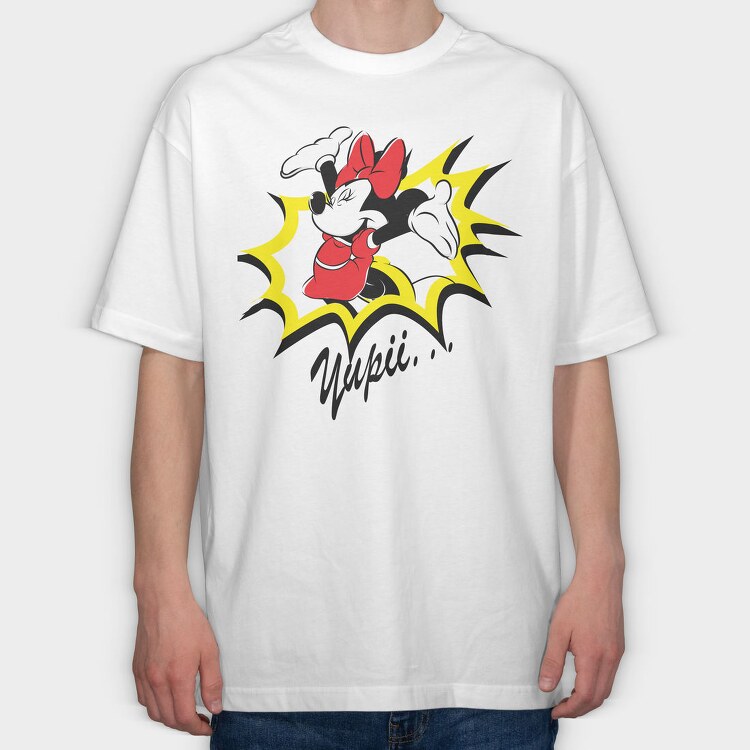 Yupii Minnie Mouse, Tricou Oversize Barbati (Unisex)