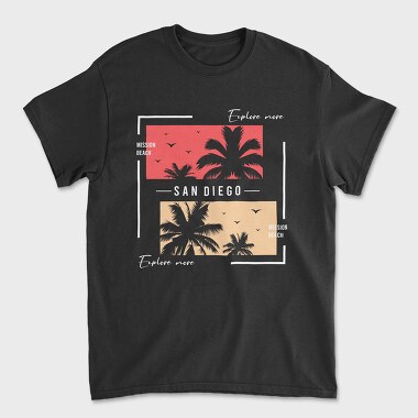Mission Beach, Tricou Barbati (Unisex)