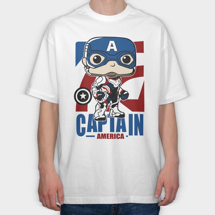 Captain America Pop Art, Tricou Oversize Barbati (Unisex)