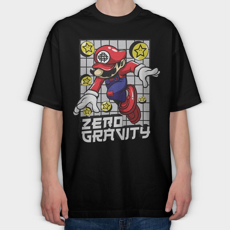 Zero Gravity Mario, Tricou Oversize Barbati (Unisex)