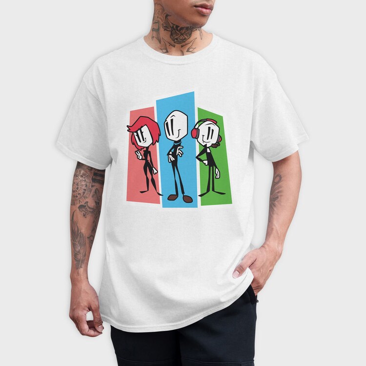 Stick Figure Trio, Tricou Barbati (Unisex)