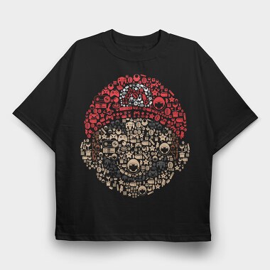 Mario Heart Icons, Tricou Oversize Barbati (Unisex)