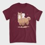 Cute Lama and Cat, Tricou Barbati (Unisex)