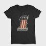 Harley Davidson Flames Stars Flag, Tricou Femei