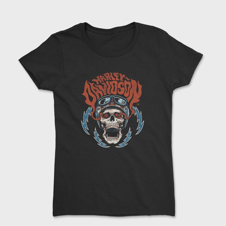 Harley Davidson Skull Biker, Tricou Femei