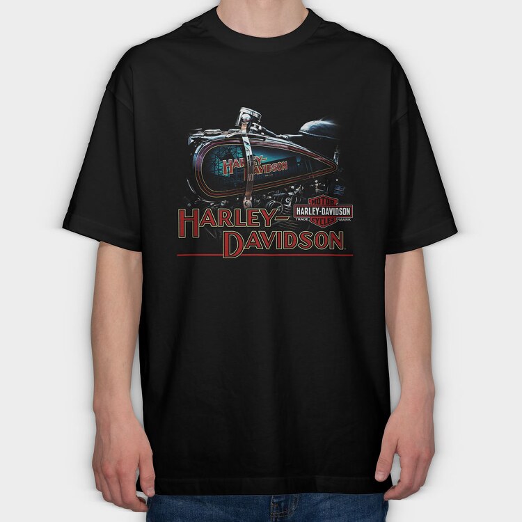 Harley Davidson Bike Ride 2, Tricou Oversize Barbati (Unisex)