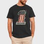 Harley Davidson Flames Stars Flag, Tricou Barbati (Unisex)