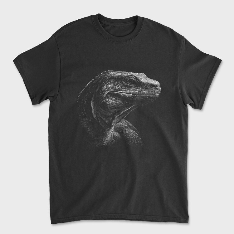 Komodo Dragon Monochrome, Tricou Barbati (Unisex)