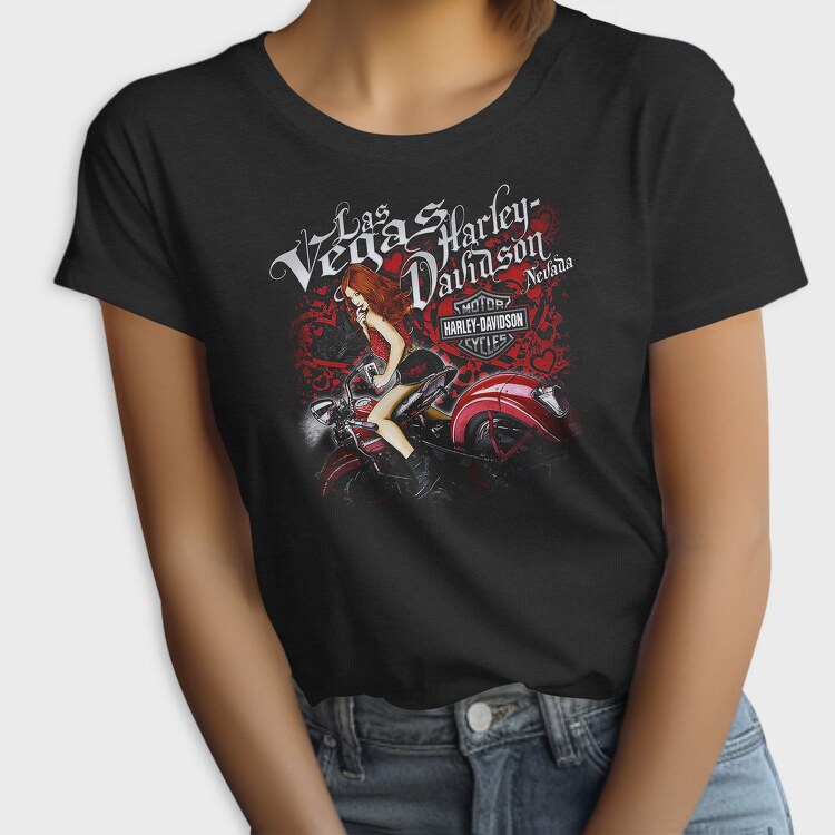 Vegas Harley Biker Girl Ride, Tricou Femei