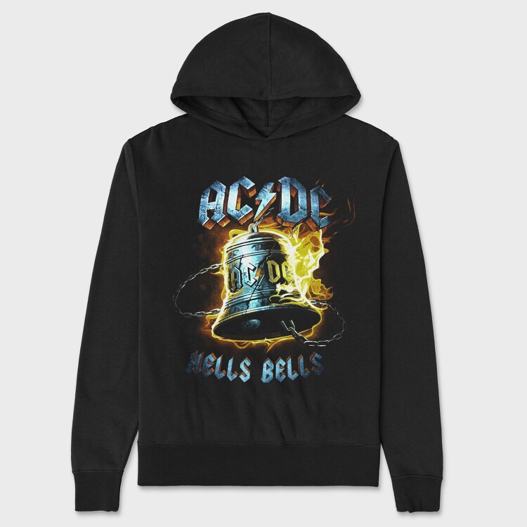 Acdc Bell Flames Eyes, Hanorac Oversize Barbati (Unisex)