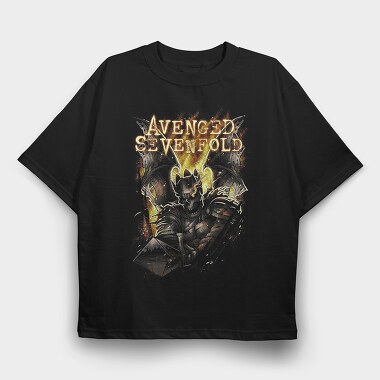 Avenged Sevenfold Flames Flower, Tricou Oversize Barbati (Unisex)