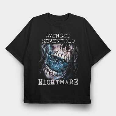 Avenged Sevenfold Skull Flames Eyes 2, Tricou Oversize Barbati (Unisex)