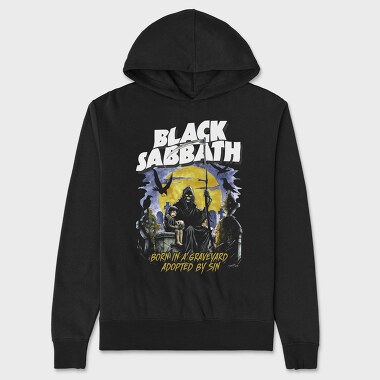 Black Sabbath Graveyard Sin, Hanorac Oversize Barbati (Unisex)