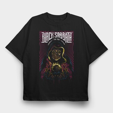 Grim Reaper Flames Crosses 2, Tricou Oversize Barbati (Unisex)
