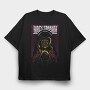 Grim Reaper Flames Crosses 2, Tricou Oversize Barbati (Unisex)