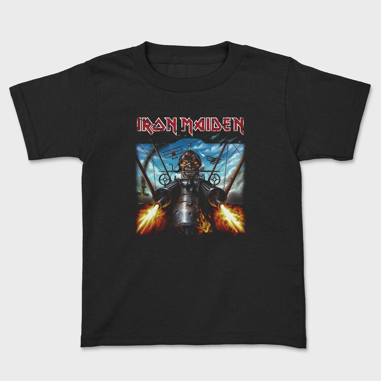 Iron Maiden Robot Face Flames, Tricou Copii