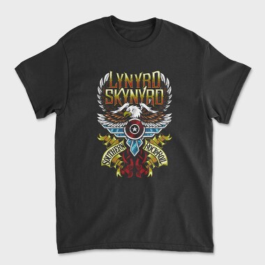 Lynnyrd Skynyrd Eagle Flag Flames 2, Tricou Barbati (Unisex)
