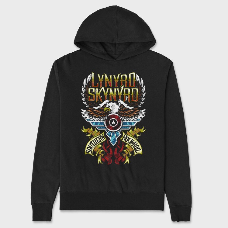Lynnyrd Skynyrd Eagle Flag Flames 2, Hanorac Oversize Barbati (Unisex)