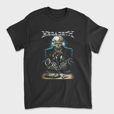 Megadeth Skull Planet Flames 2, Tricou Barbati (Unisex)