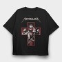 Metallica Cross Red Guitarist, Tricou Oversize Barbati (Unisex)