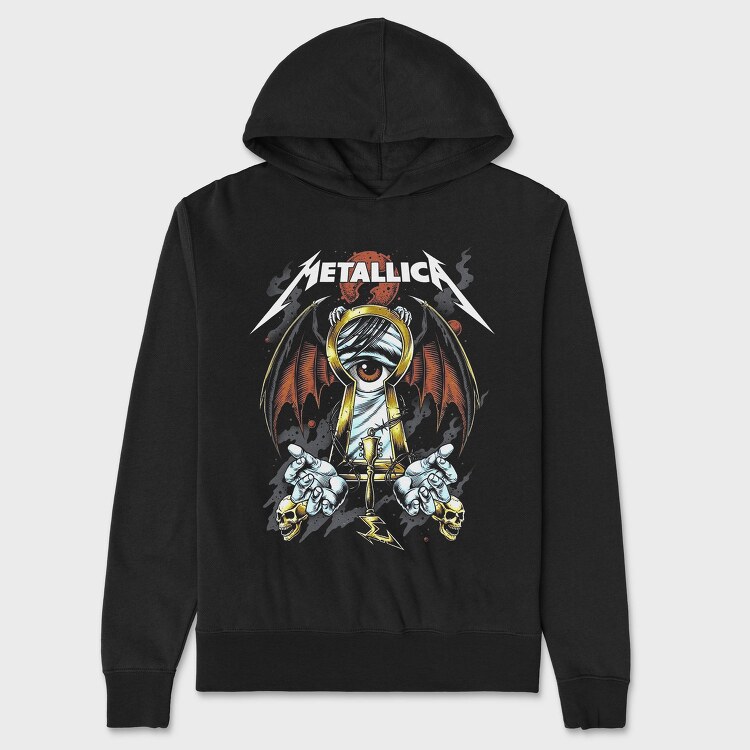 Metallica Eyes Flames Guitarist, Hanorac Oversize Barbati (Unisex)