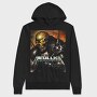 Metallica Skull Flames Red Eyes, Hanorac Oversize Barbati (Unisex)