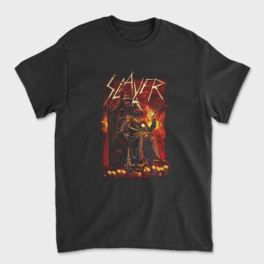 Slayer Skull Flames Crosses 2, Tricou Barbati (Unisex)
